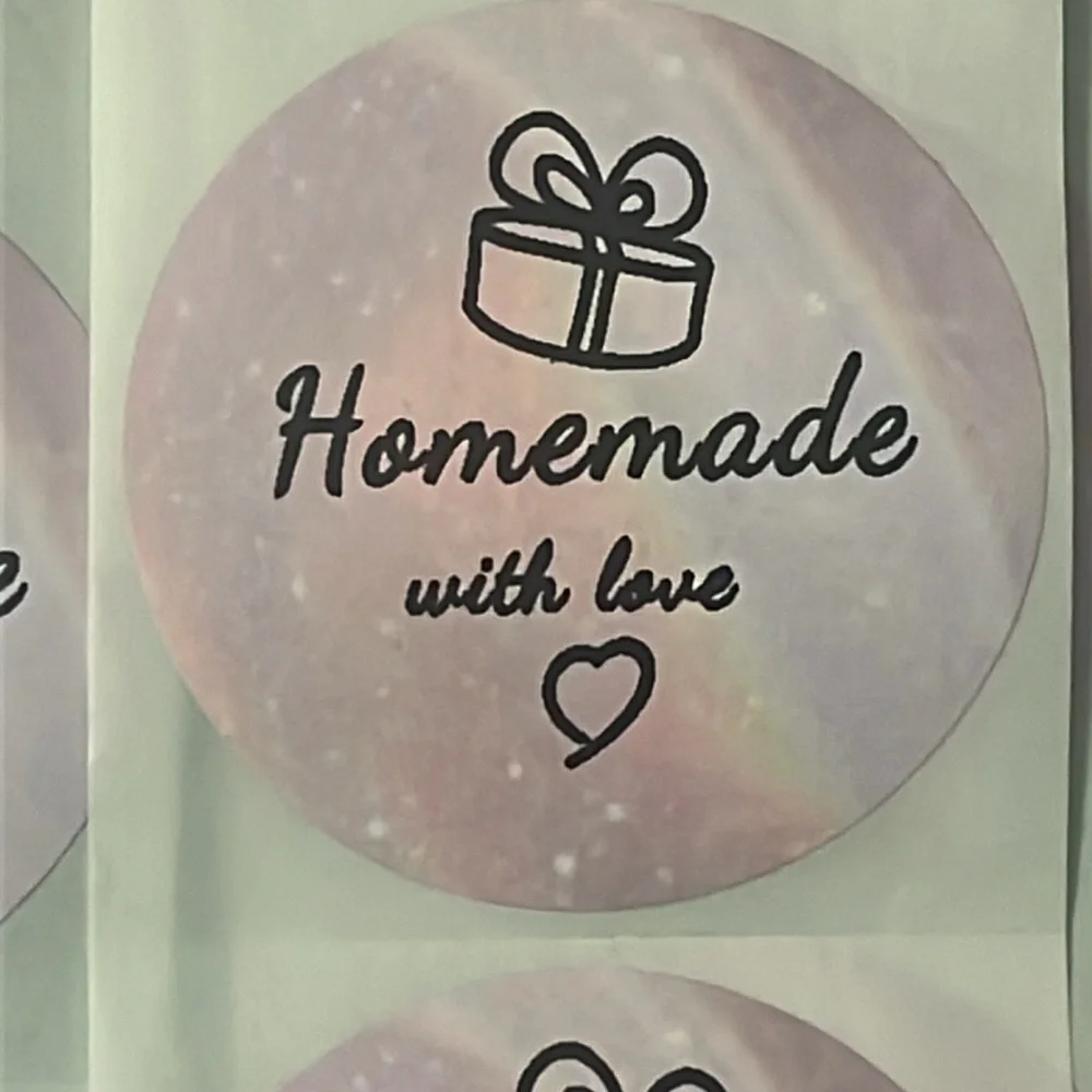 Homemade With Love 2” Stickers Hand Crafted